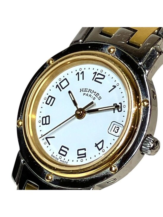 Hermes Clipper Watch SS Quartz White Dial main image 6